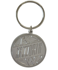 KWTAG-CHV3 Chrome KENWORTH Retro Round Chrome Keychain