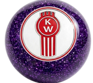 SHKN-KW-PU/W  KENWORTH Purple Glitter Shift Knob
