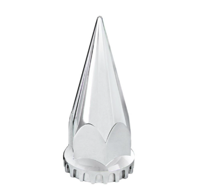 33mm x 4-3/4" Chrome or Matte Black Thread-On Spike Nut Cover With Flange (10 pack)