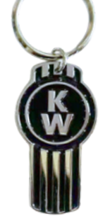 KWTAG-BV1: Kenworth Epoxy Zinc Metal Keychain Tag Black 2"X 1"