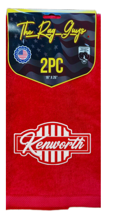 The Rag Guys - KWRD-R3 - Kenworth Red Logo Red Towel 2Pc