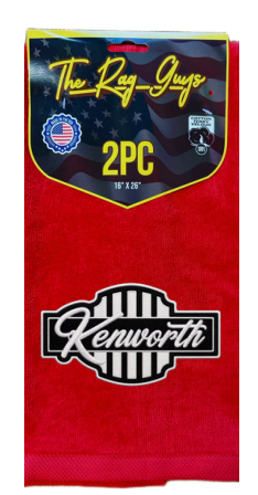 The Rag Guys - KWRD-B3 - Kenworth Black Logo Red Towel