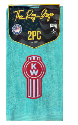 The Rag Guys - KWAQ-R1 - Red Kenworth Logo Aqua Towel 2pc