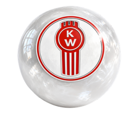 GR - SHKN-KW-P-W/W: Pearl White Kenworth Shift Knob