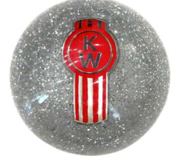 GR-SHKN-KW-S - Silver Glitter Kenworth Shift Knob