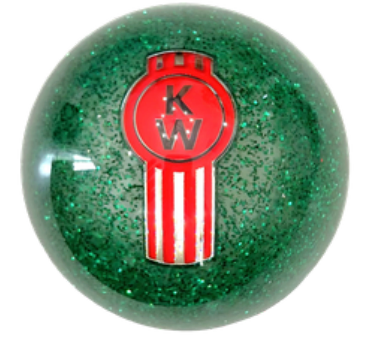 GR-SHKN-KW-G Green Glitter Kenworth Knob