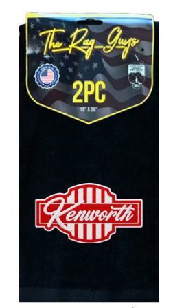The Rag Guys - KWBK-R3 - Kenworth Red Logo Black Rag 2pc