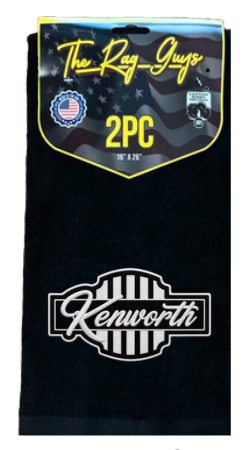 The Rag Guys - KWBK-B3 - Kenworth Black Logo Black Rag 2pc