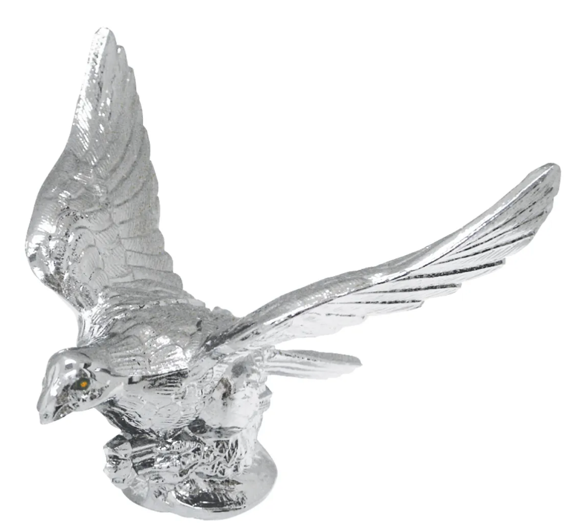 Grand General - 48021 : Chrome Flying Eagle With Illuminated Amber Eyes