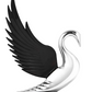 Grand General - 48053 : BLACK WindRider Chrome Swan Hood Ornament