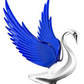 Grand General - 48097 : BLUE WindRider Chrome Swan Hood Ornament