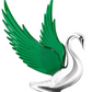 Grand General - 48098 : GREEN WingRider Chrome Swan Hood Ornament