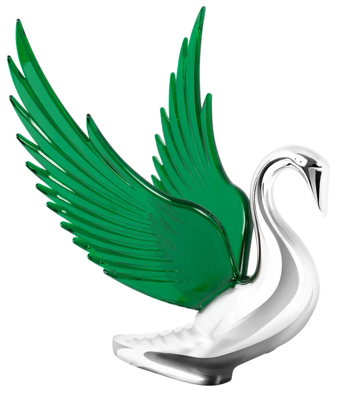 Grand General - 48098 : GREEN WingRider Chrome Swan Hood Ornament