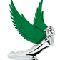 GG - 48108: GREEN WindRider Chrome Flying Goddess Hood Ornament