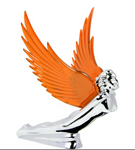 GG-48106 : WINDRIDER CHROME FLYING GODDESS HOOD ORNAMENT - AMBER