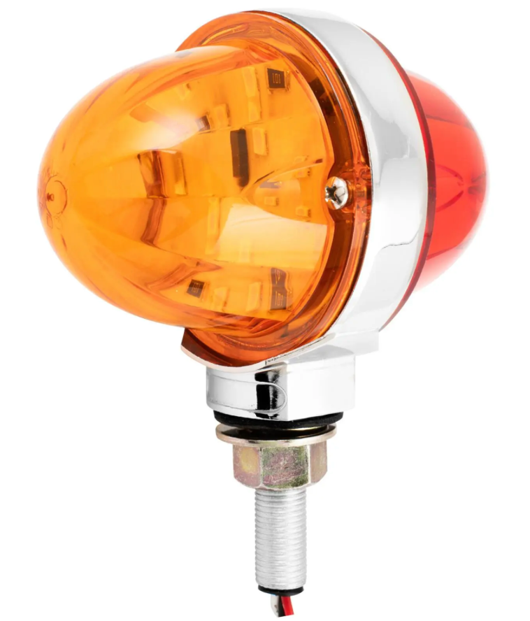 GG - 75197: Amber/Red Lens - Amber/Red LED 3" Watermelon Double Face High Power LED Pedestal Light