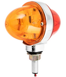 GG-75197 : 3″ WATERMELON DOUBLE FACE HIGH POWER LED PEDESTAL LIGHT - Amber / Red Lens - Amber / Red LED