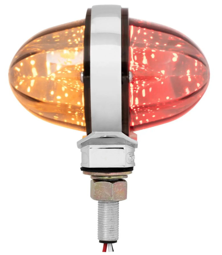 GG - 75199: Smoked Lens - Amber/Red LED 3" Watermelon Double Face High Power LED Pedestal Light