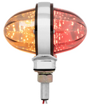GG-75199 : 3″ WATERMELON DOUBLE FACE HIGH POWER LED PEDESTAL LIGHT - Smoked Lens - Amber / Red LED