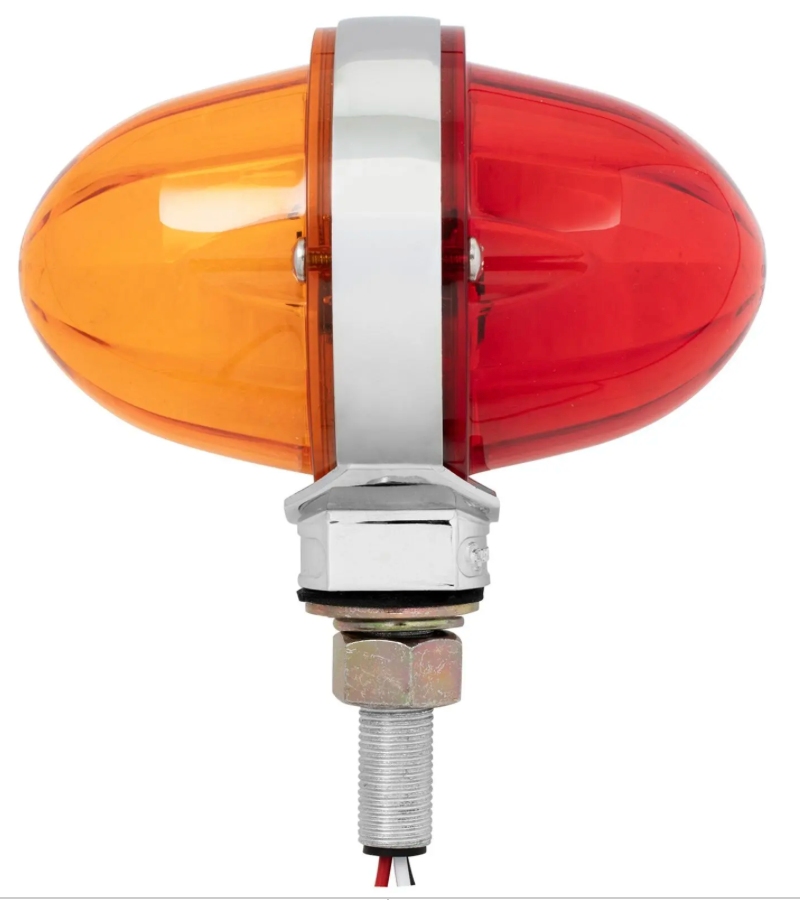 GG - 75197: Amber/Red Lens - Amber/Red LED 3" Watermelon Double Face High Power LED Pedestal Light