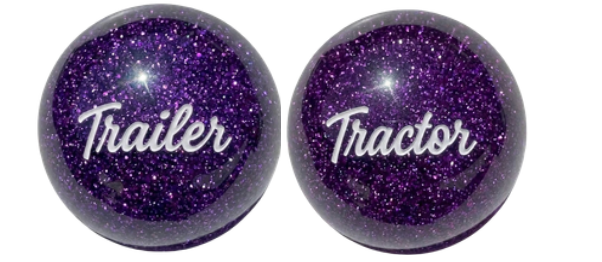 GR-TLKN-PU: Purple Glitter Trailer Brake Knob with Adapter
