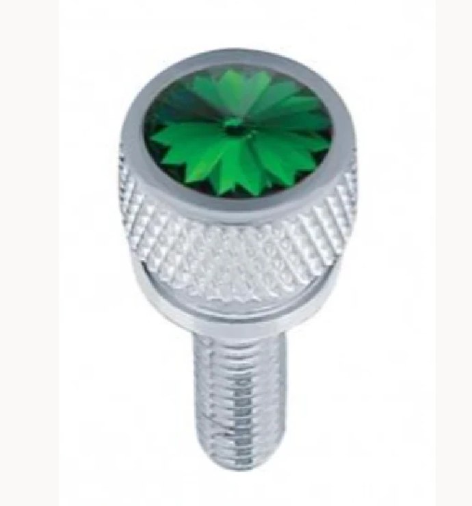 UP-23810 : 3/4" Short M6 Dash Screw For Kenworth - Green Crystal (12-Pack)