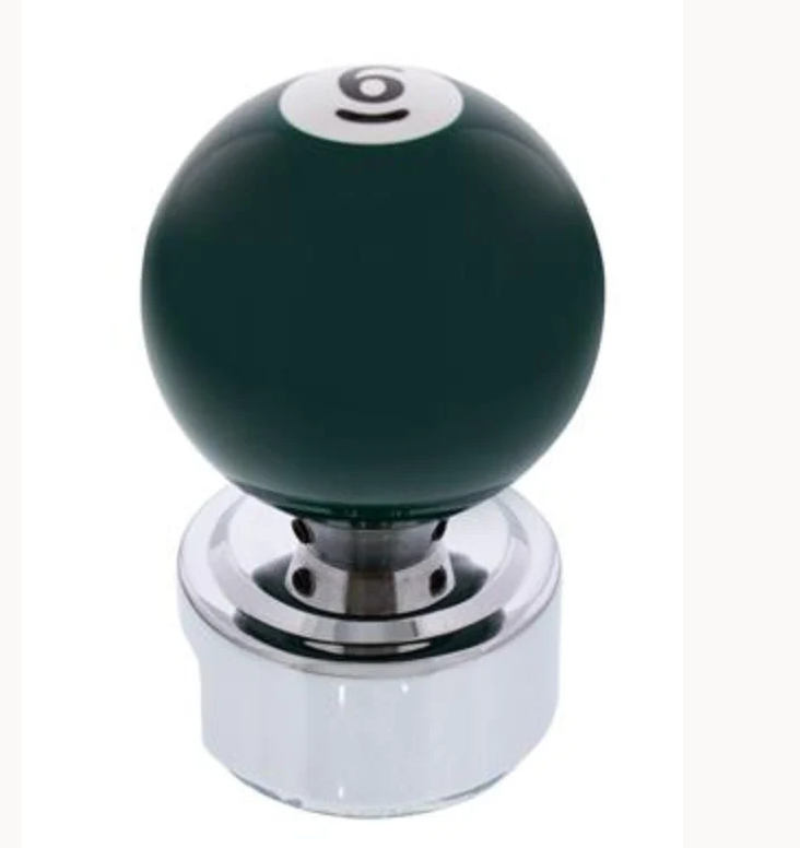 UP-70767 : Number 6 Pool Ball Gearshift Knob For 13/15/18 Speed Eaton Style Shifters