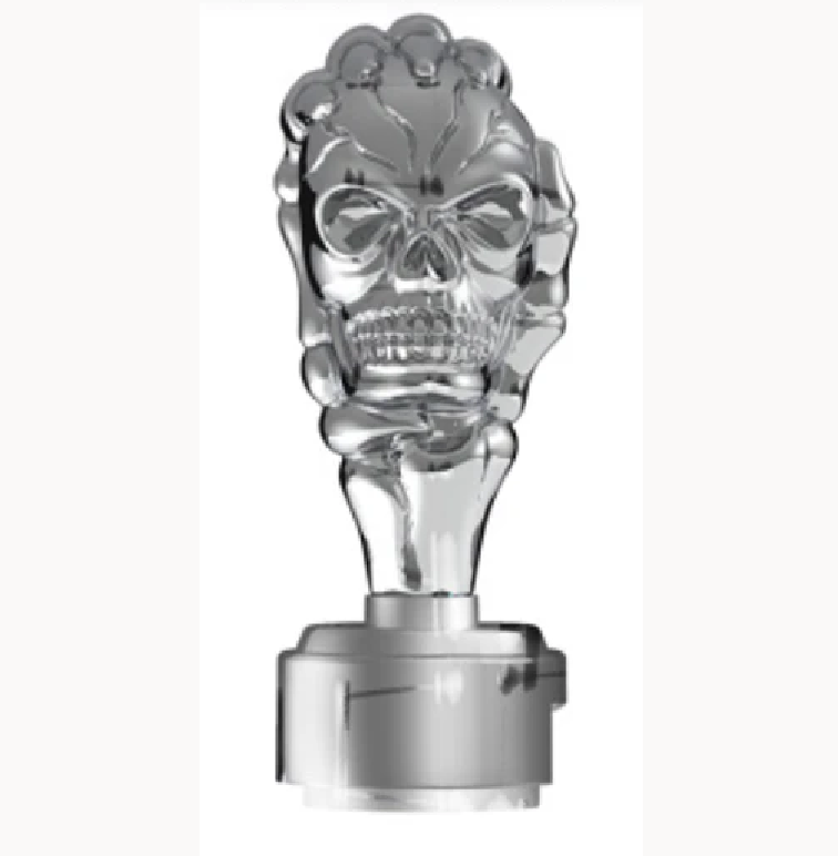 UNITED PACIFIC - 70709 : THREAD-ON SKULL GEARSHIFT KNOB WITH 13/15/18 SPEED ADAPTER - CHROME