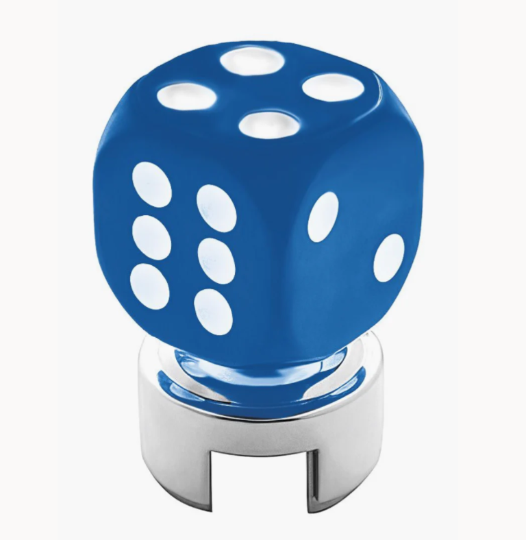 UP-70618: Blue Dice Gearshift Knob With 13/15/18 Speed Adapter