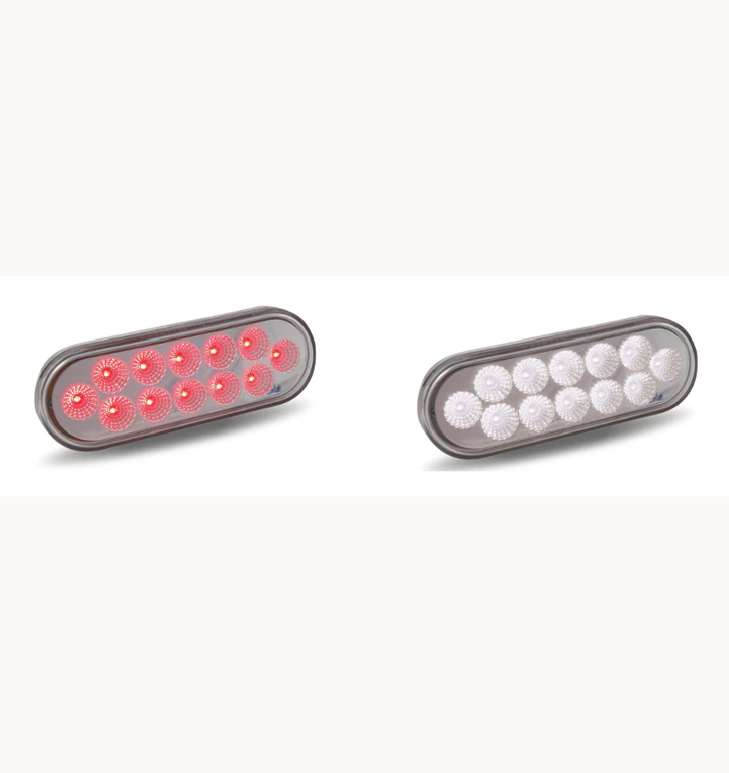 TX-TLED-OX60R: Oval Dual Red/White Stop, Turn & Tail LED (12 Diodes)