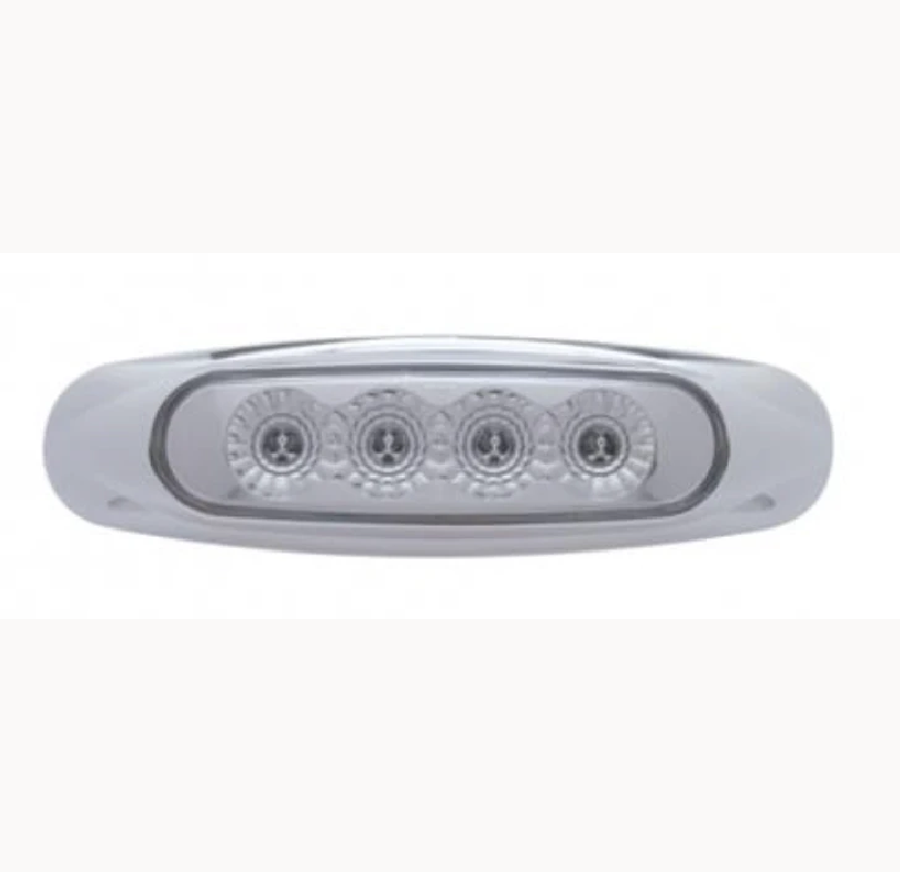 UNITED PACIFIC - 39401 : 4 LED Reflector Clearance/Marker Light - Red LED/Clear Lens