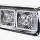 UP - 31154: High Power LED "Chrome" Projection Headlight With LED Turn Signal & Position Light Bar - Driver