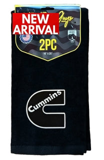 The Rag Guys - CUBK-B1 - CUMMINS Black Logo Black Rag/Towel - Set Of 2