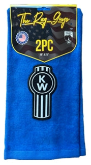 The Rag Guys - KWRB-B1 - KENWORTH Black Logo Royal Blue Rag/Towel - Set Of 2