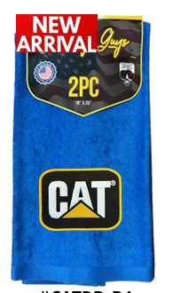 The Rag Guys - CATRB-B1 - CAT  Black Logo Royal Blue Rag/Towel - Set Of 2