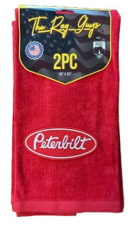 The Rag Guys - PBRD-R1 - PETERBILT Red Oval Logo Red Rag/Towel - Set Of 2