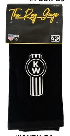 The Rag Guys - KWBK-B1 - KENWORTH Black Logo Black Door Rag/towel (set of 2)