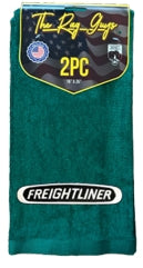 The Rag Guys - FLDG-B1 - FREIGHTLINER Dark Green Rag/Towel Black Logo - Set of 2
