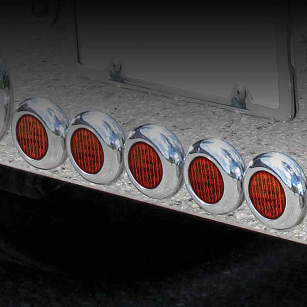 TX-TLED-2R: 2″ Red Clearance Marker Round LED Light – 9 Diodes
