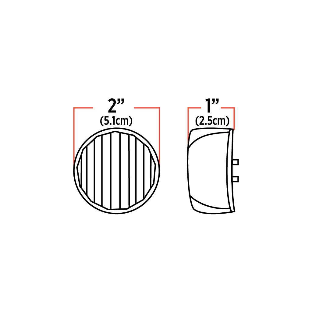 TX-TLED-2TA: 2″ Clear Amber Marker Round LED Light