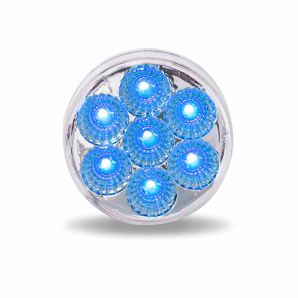 TLED-2XAB - 2″ Amber Marker to Blue Auxiliary Round LED Light – 7 Diodes