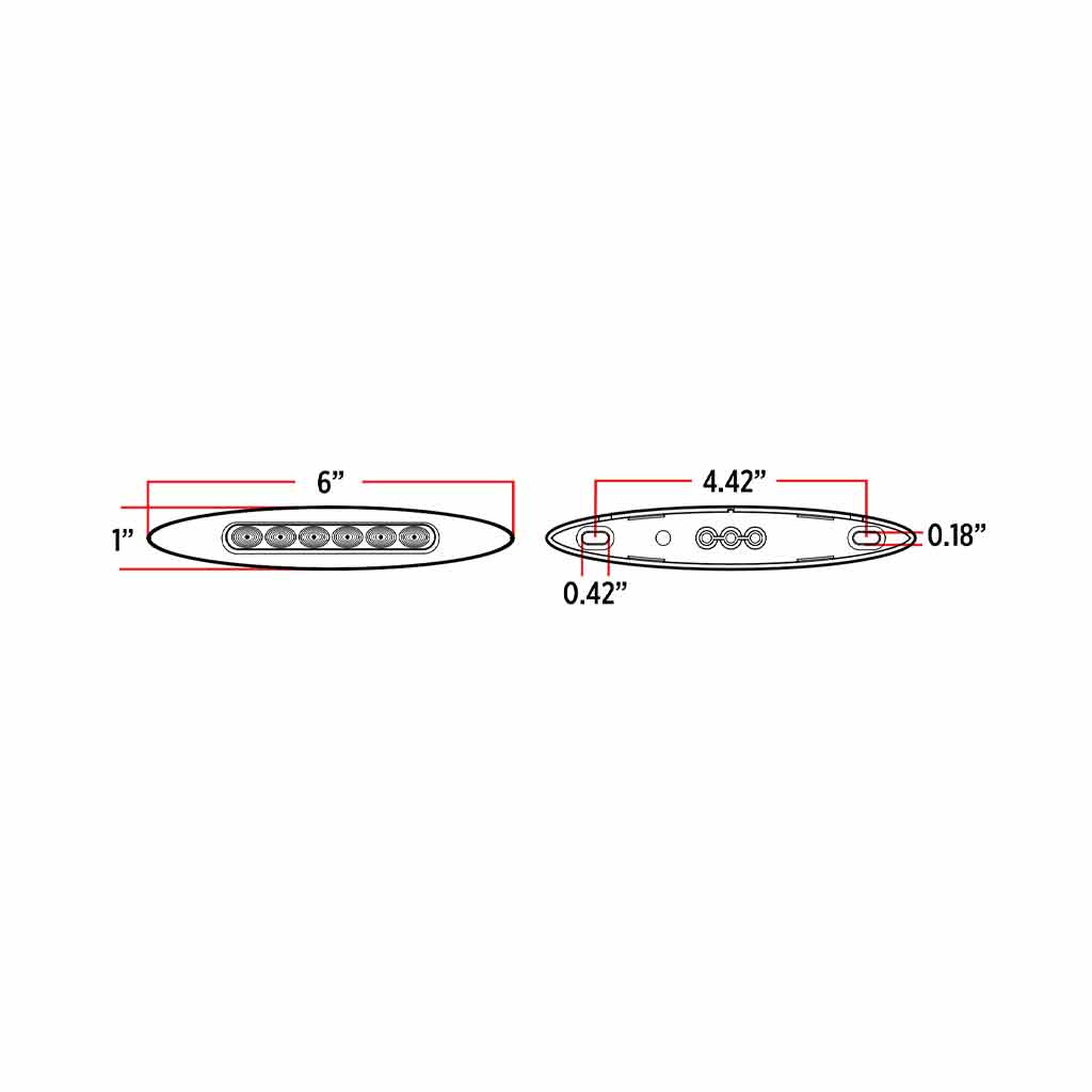 TX-TLED-6XRP: 6" Red/Purple Dual Revolution Marker Slim LED Light