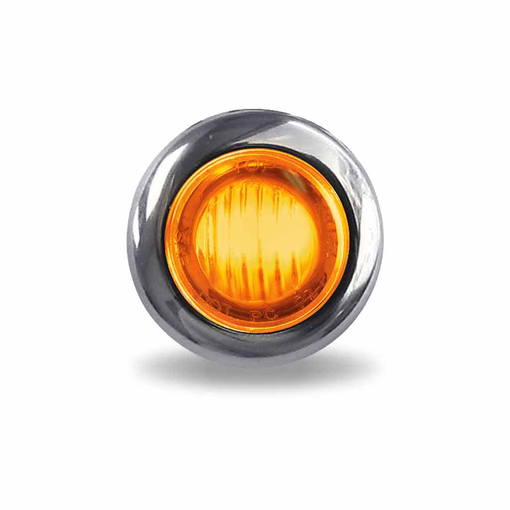 TX-TLED-B3R: 3/4" Amber Mini Button LED Marker Light