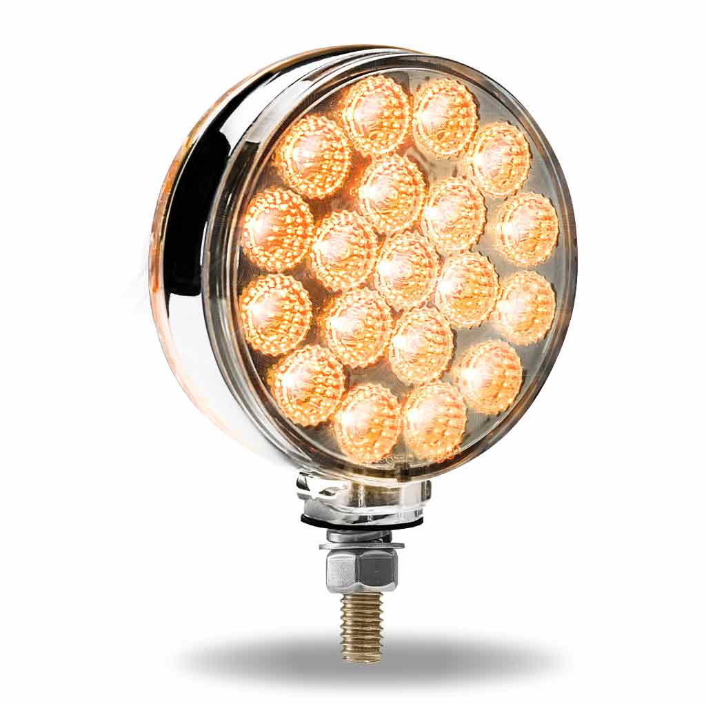 TX-TLED-DFXB: Amber/Red To Blue Double Face Round Reflector LED Light