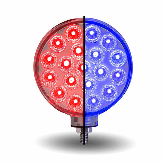 TX-TLED-DFXB: Amber/Red To Blue Double Face Round Reflector LED Light