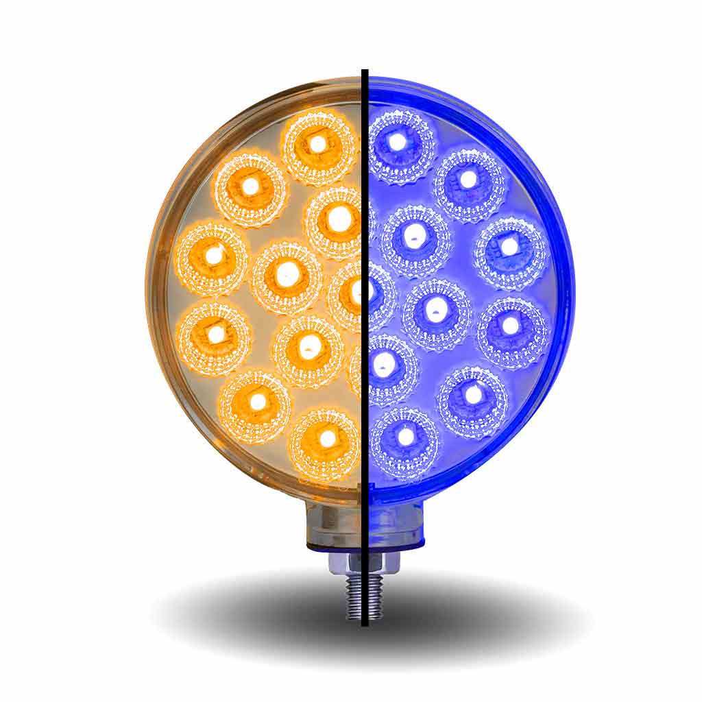 TX-TLED-DFXB: Amber/Red To Blue Double Face Round Reflector LED Light