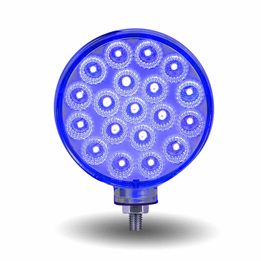 TX-TLED-DFXB: Amber/Red To Blue Double Face Round Reflector LED Light