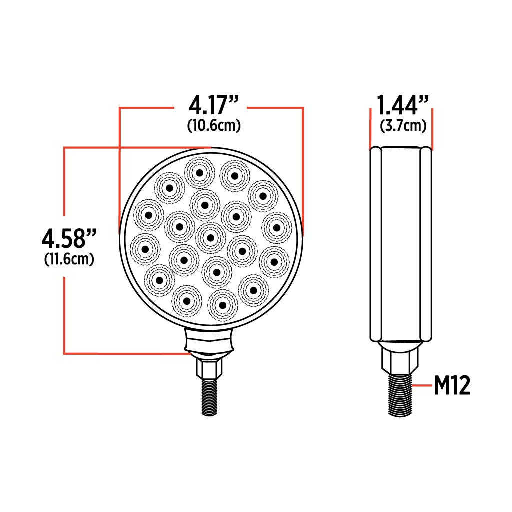 TX-TLED-DFXB: Amber/Red To Blue Double Face Round Reflector LED Light