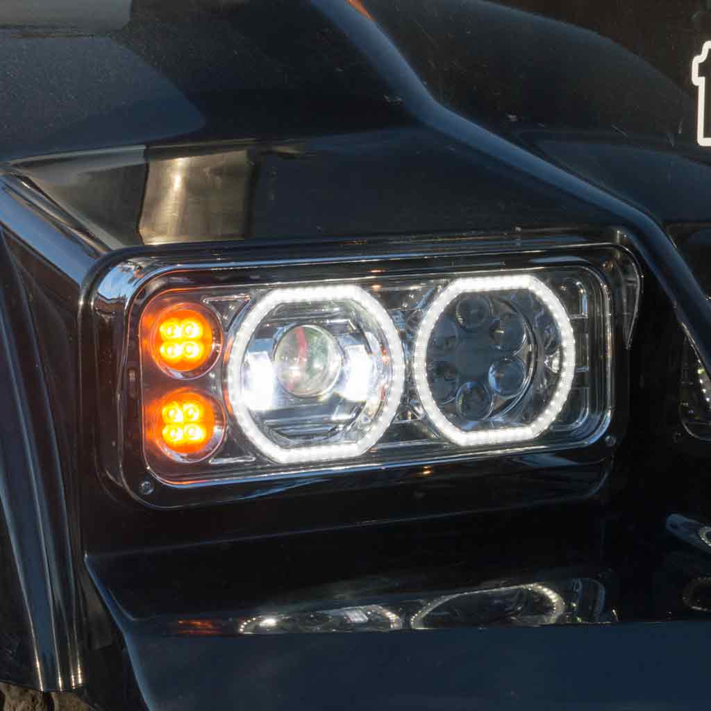 TX-TLED-H121: Chrome Universal LED Projector Headlight (Passenger)