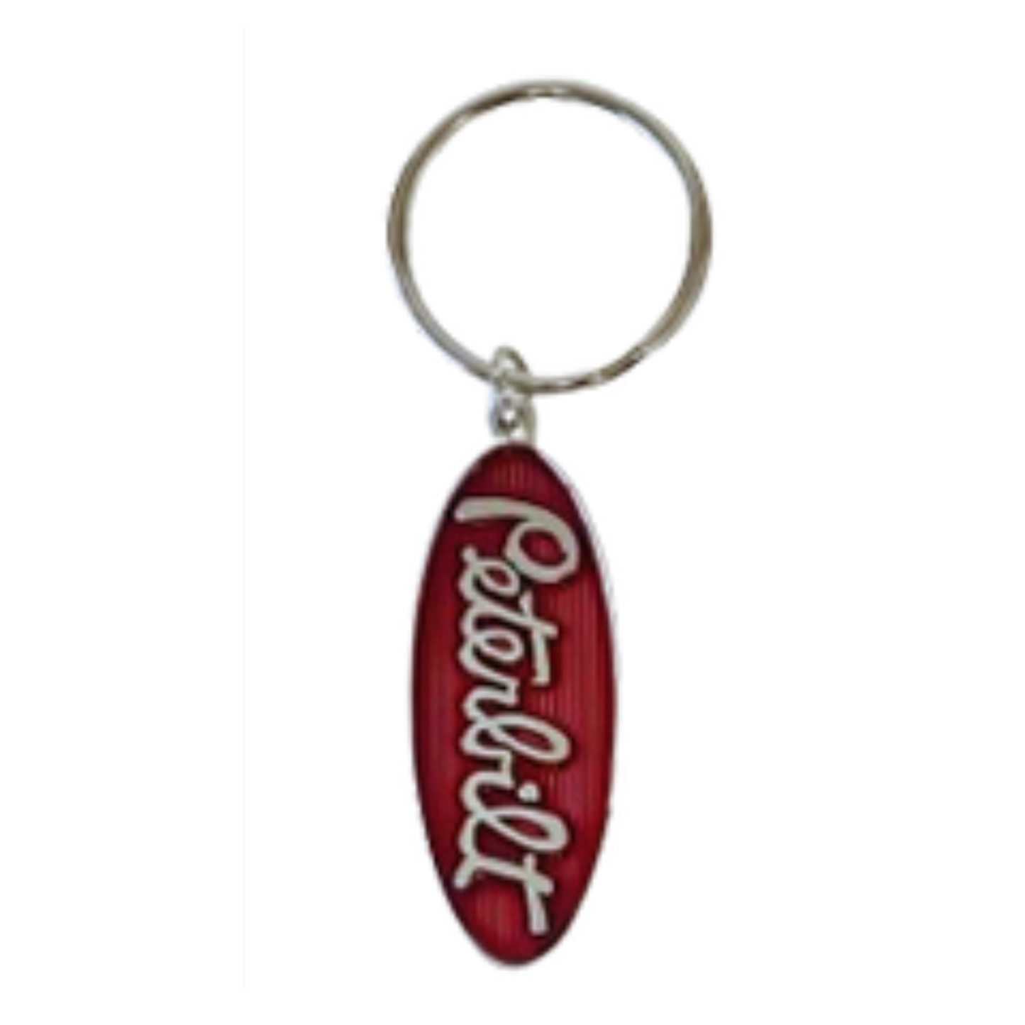 AACC - PBTAG- RV1 - Red PETERBILT Oval Metal Keyring